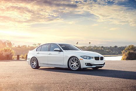 BMW, 3 Series, bmw, 3 series, Sedan, F30, 328i, white, front, HD wallpaper HD wallpaper