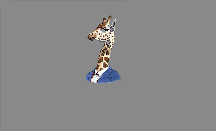 brown giraffe clipart, giraffes, Gentleman, minimalism, animals, simple background, HD wallpaper
