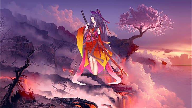 Anime Girl Samurai Wallpaper gambar ke 16