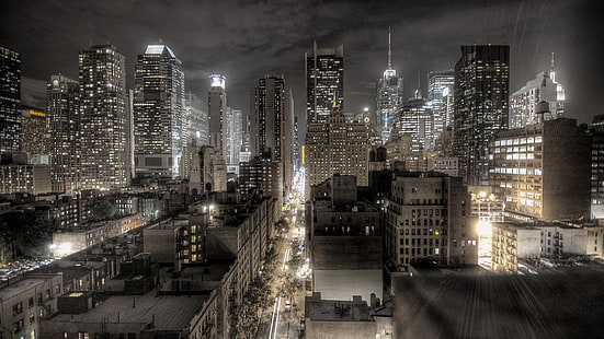 Нью-Йорк Сити Даунтаун HD, фотография вида сверху города, центра города, Нью-Йорка, Йорка, HD обои HD wallpaper
