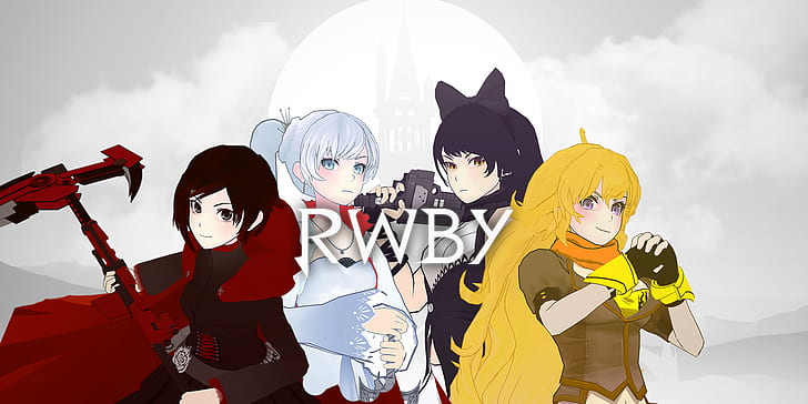 RWBY, Rooster Teeth, Ruby Rose (character), Weiss Schnee, Yang Xiao Long, Blake Belladonna, HD wallpaper