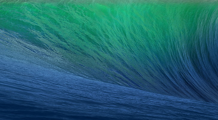 Apple Mac OS X Mavericks, сине-зеленая абстрактная живопись, Компьютеры, Mac, Элементы / Вода, HD обои