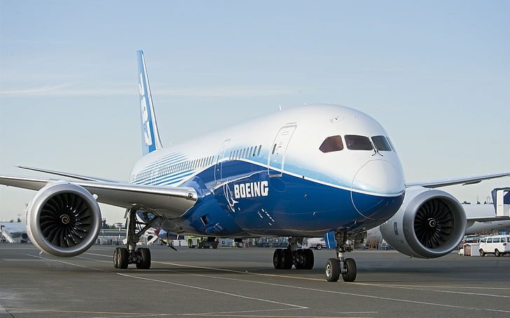 Boeing 787 Dreamliner HD Duvar Kağıdı 10, beyaz ve mavi Boeing uçak, HD masaüstü duvar kağıdı