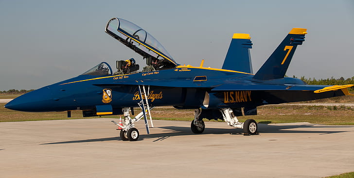الطائرة ، المقاتلة ، الولايات المتحدة الأمريكية ، الملاك الأزرق ، مع الجحيم، خلفية HD