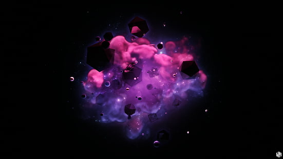 Абстрактный, 3D, CGI, Темный, Фиолетовый, HD обои HD wallpaper