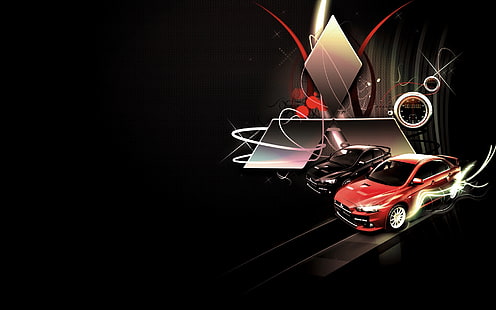 Logo Mitsubishi Lancer Evolution, Mitsubishi Lancer Evolution, Sfondo HD HD wallpaper