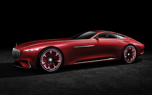 2016 Vision Mercedes Maybach 6 Side View, red coupe, Maybach 6, HD wallpaper HD wallpaper