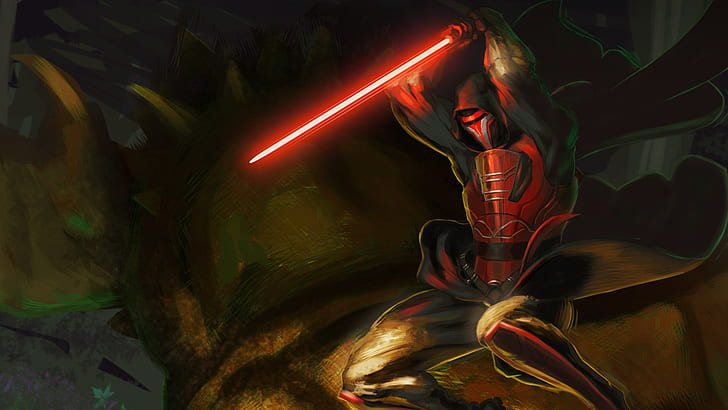 Star Wars, sword, sith lord, man, Darth Revan, sith, strong, light saber, Star Wars: Knights of the Old Republic, HD wallpaper
