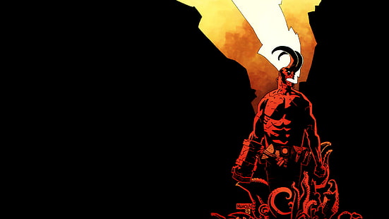 Black Hellboy HD, dessin animé / bande dessinée, noir, hellboy, Fond d'écran HD HD wallpaper