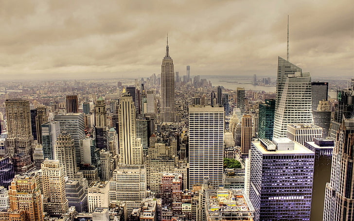 New York Timesquare, paysage urbain, New York City, USA, Empire State Building, Fond d'écran HD