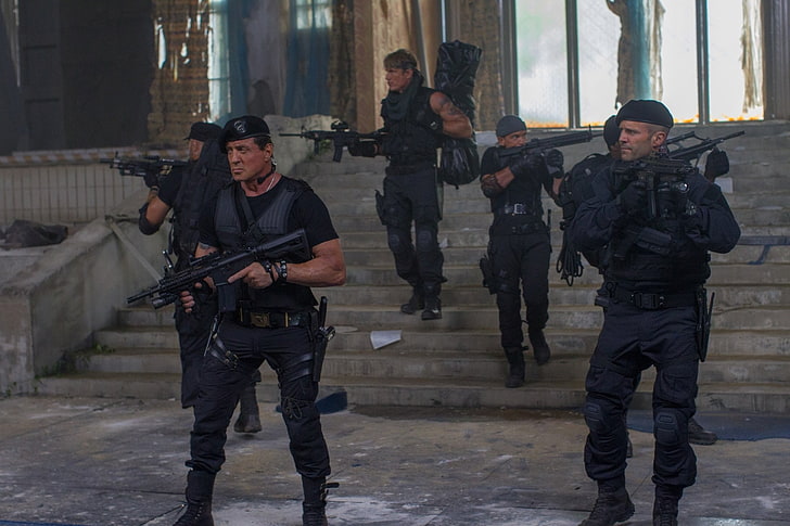 The Expendables, The Expendables 3, Antonio Banderas, Barney Ross, Dolph Lundgren, Galgo (The Expendables), Gunnar Jensen, Jason Statham, Lee Christmas, Sylvester Stallone, Fond d'écran HD