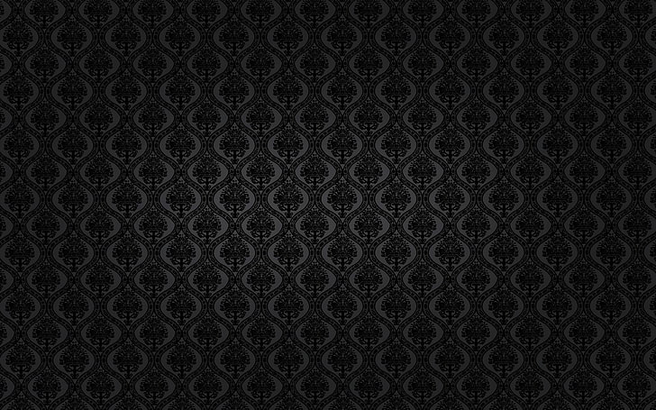black and gray damask wallpaper, texture, circles, black, dark, HD wallpaper