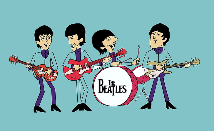 The Beatles Cartoon HD Wallpaper ، البيتلز قصاصة فنية ، رسوم متحركة ، آخرون ، رسوم متحركة ، البيتلز، خلفية HD