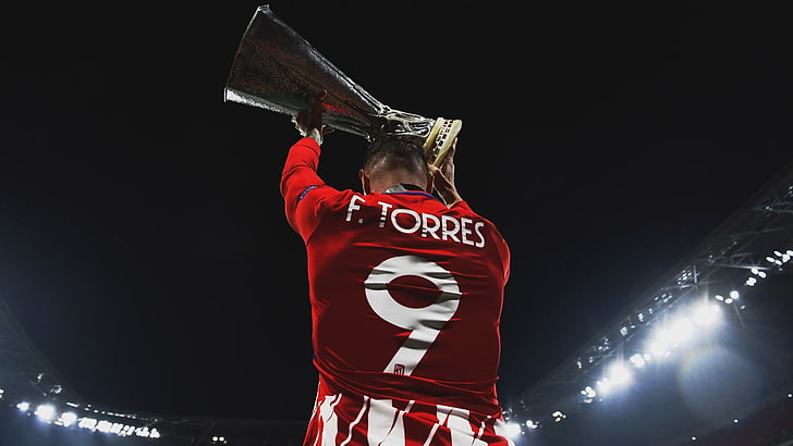 Fernando Torres, copa, luces, noche, futbolista, estadio de fútbol, ​​futbolistas, español, Fondo de pantalla HD