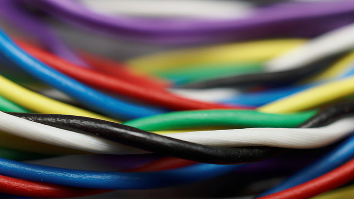 abstract, wires, macro, colorful, photography, HD wallpaper