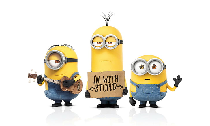 Films Minions Comedy, Guitar, Adventure, Animation, Comedy, 2013, three, 2010, Universal Pictures, Yellow, Movies, Funny, Eyes, Films, Minions, Despicable Me 2, Banana, Despicable, Years, Misicoan, 2017, Despicable Me, Creatures, Despicable Me 3, Ruined, HD wallpaper