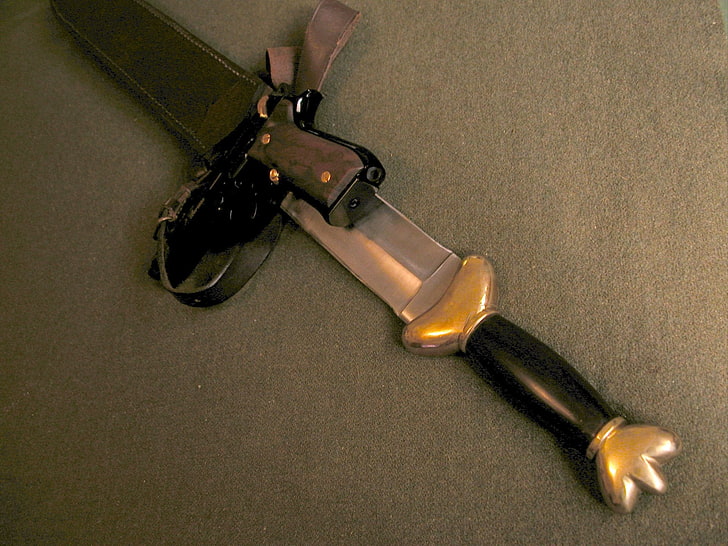 pedang pedang abu-abu bergagang hitam, Buatan Manusia, Pisau, Pistol, Wallpaper HD