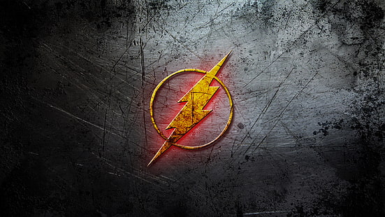 O Flash DC Logo HD, o ícone do flash, desenho animado / história em quadrinhos, o logotipo, dc, flash, HD papel de parede HD wallpaper