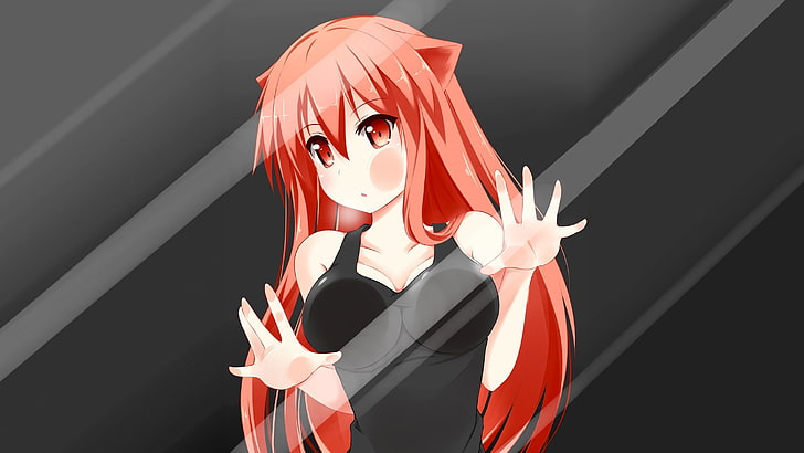 gadis anime, jendela, berambut merah, Wallpaper HD