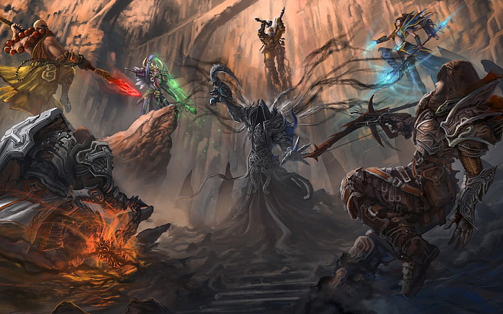 fictional character illustration, Diablo, Diablo III, fantasy art, digital art, video games, HD wallpaper