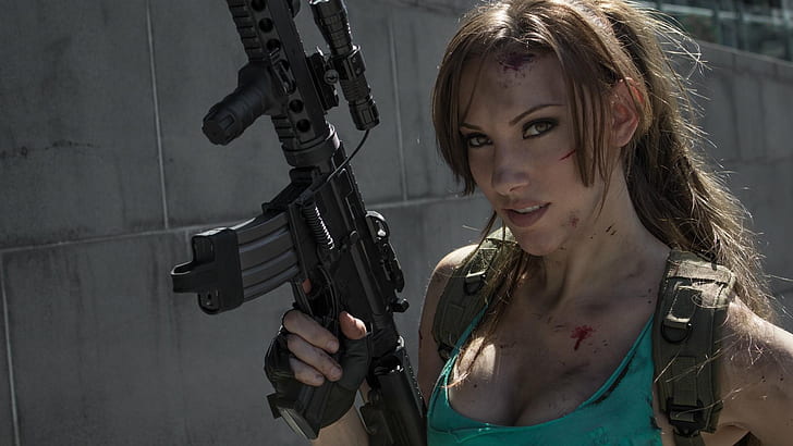Sexy Tomb Raider Cosplay Girl สาวเซ็กซี่ทูมเรเดอร์คอสเพลย์, วอลล์เปเปอร์ HD