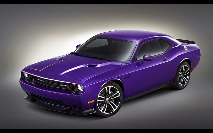 2014 Dodge Challenger SRT, purple sports coupe, dodge, challenger, 2014, cars, HD wallpaper