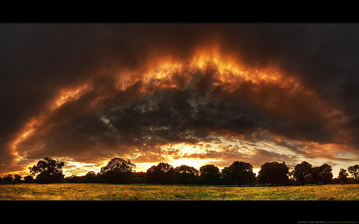 Landschaft, Sonnenuntergang, Wolken, Feld, Natur, HD-Hintergrundbild