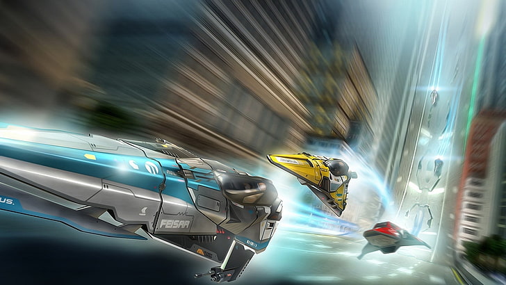 video games, Wipeout, Wipeout 2048, motion blur, HD wallpaper