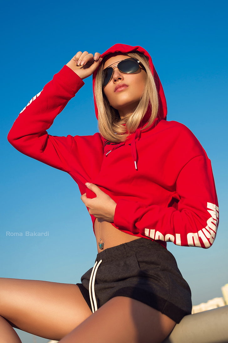 women, model, 500px, Roma Bakardi, women with shades, blonde, HD wallpaper