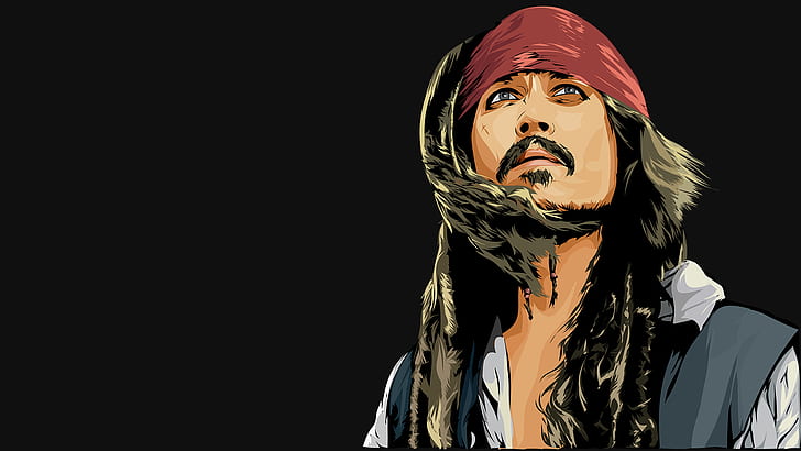 Jack Sparrow, piraci, Piraci z Karaibów, Piraci z Karaibów: Na krańcu świata, iluzja, Illusion Suicide, ilustracja, digital, sztuka cyfrowa, 00111 (artysta), Tapety HD