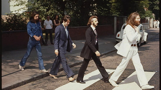 The Beatles, Paul McCartney, John Lennon, George Harrison, Ringo Starr, นักดนตรี, Abbey Road, ทางม้าลาย, วอลล์เปเปอร์ HD HD wallpaper