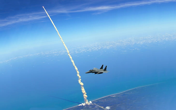 mcdonnell douglas f 15 eagle rockets sea aircraft military aircraft sky war, HD wallpaper