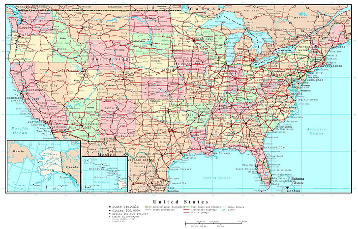 Verschiedenes, Karte der USA, Karte, USA, Karte der Vereinigten Staaten von Amerika, Karte der USA, HD-Hintergrundbild