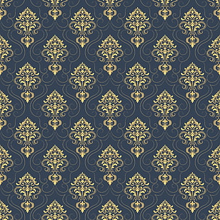 blue and brown floral wallpaper, vector, texture, wallpapers, background, pattern, seamless, textile, damask, HD wallpaper HD wallpaper