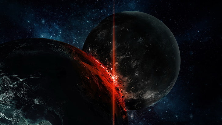 แจกันแก้วสีแดงและดำอวกาศดวงดาวดาวเคราะห์, วอลล์เปเปอร์ HD