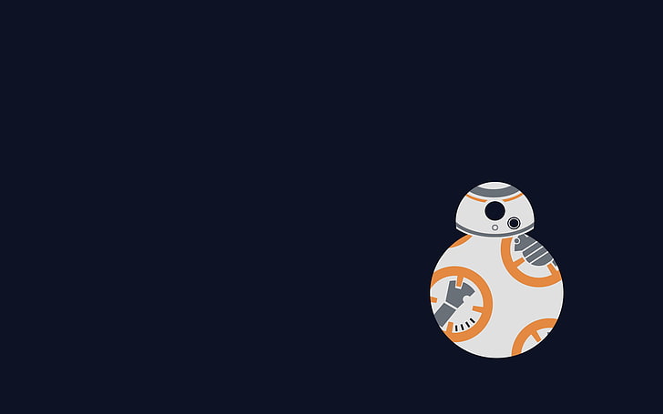 Star Wars BB-8 illustration, Star Wars: The Force Awakens, Star Wars, BB-8, robot, minimalism, HD wallpaper