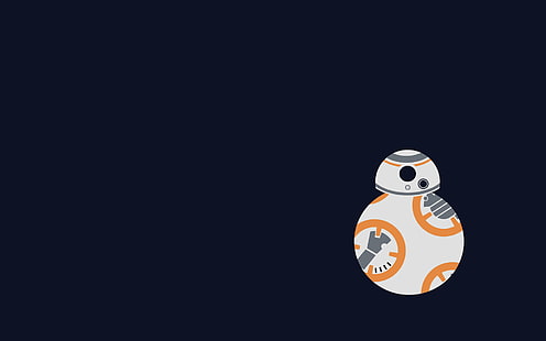 Star Wars BB-8 illustration, Star Wars: The Force Awakens, Star Wars, BB-8, robot, minimalism, HD wallpaper HD wallpaper