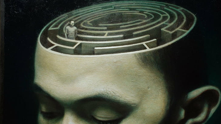 head, labyrinth, mind, HD wallpaper