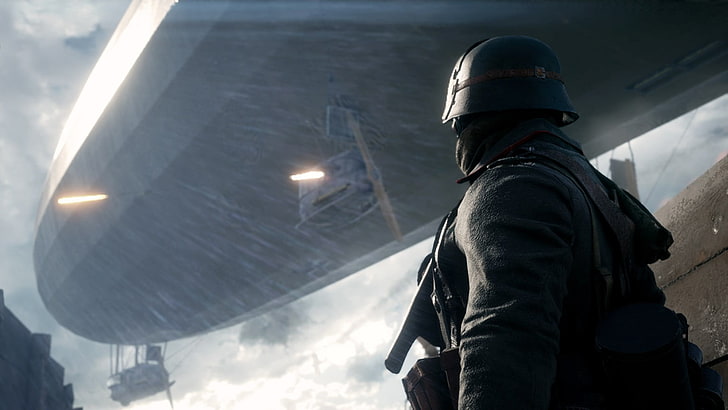 men's black top and helmet, Battlefield 1, Battlefield, HD wallpaper