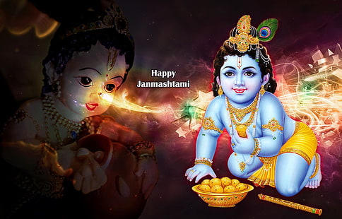 Janmashtami festivaler, Lord Krishna, festivaler / helgdagar, Janmashtami, festival, Lord Krishna, HD tapet HD wallpaper