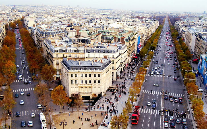Paris Champs Elysees Caddesi 2560 × 1600, HD masaüstü duvar kağıdı