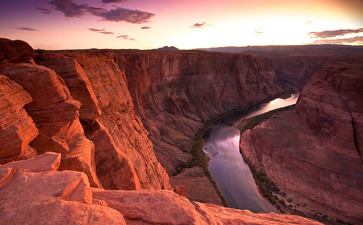 Sunset Horseshoe Bend, Grand Canyon, Amerika Serikat, Arizona, Sunset, Horseshoe, tikungan horseshoe, Bend, Wallpaper HD