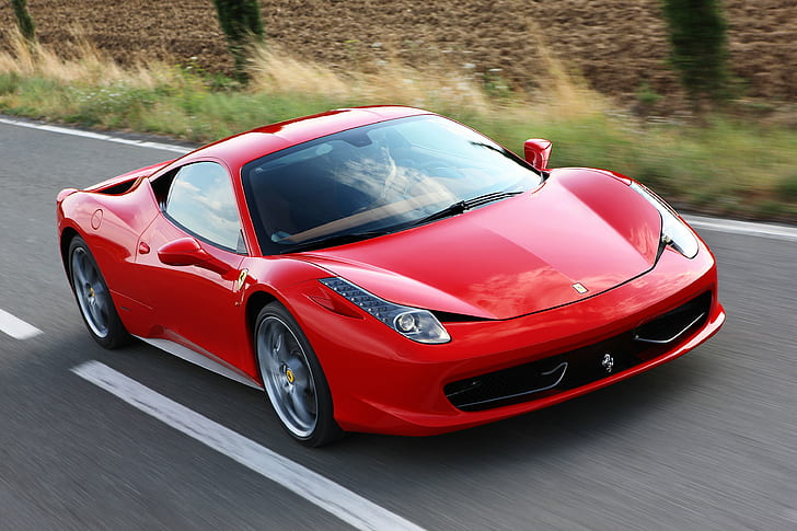 mobil, mobil merah, Ferrari, kendaraan, Ferrari 458, Wallpaper HD