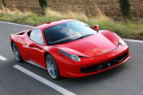 кола, червени коли, Ferrari, превозно средство, Ferrari 458, HD тапет HD wallpaper