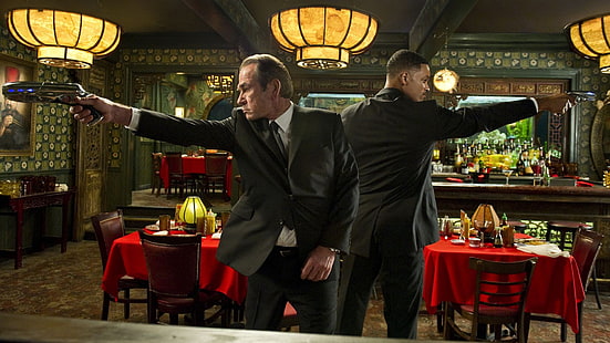 men's black dress shirt, movies, Will Smith, Men In Black 3, restaurant, HD wallpaper HD wallpaper