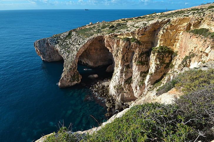 blau, grotte, malta, zurrieq, HD-Hintergrundbild