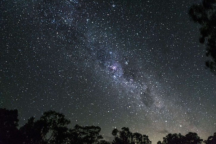 astrofotografia, via láctea, noite, céu, estrelas, HD papel de parede