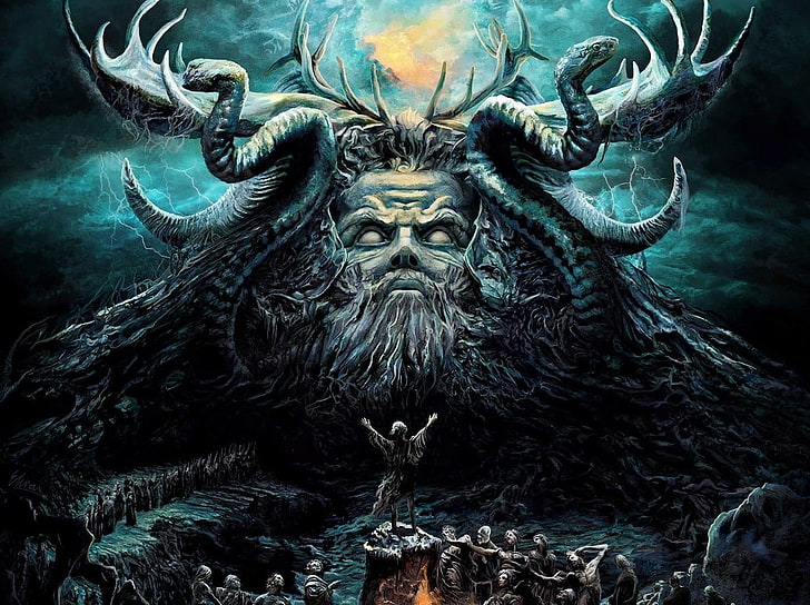Papel de parede de Poseidon, foto de papel de parede de monstro cinza, thrash metal, Dark Roots of Earth, capas de álbuns, arte da capa, música metal, Testamento, HD papel de parede