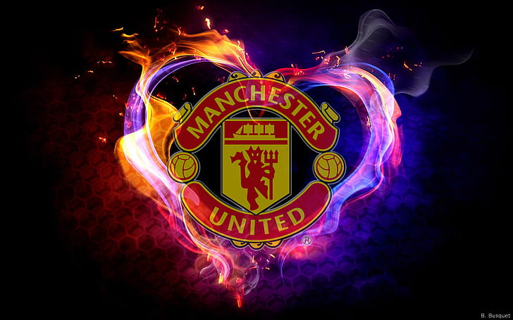 Fotboll, Manchester United FC, emblem, logotyp, HD tapet