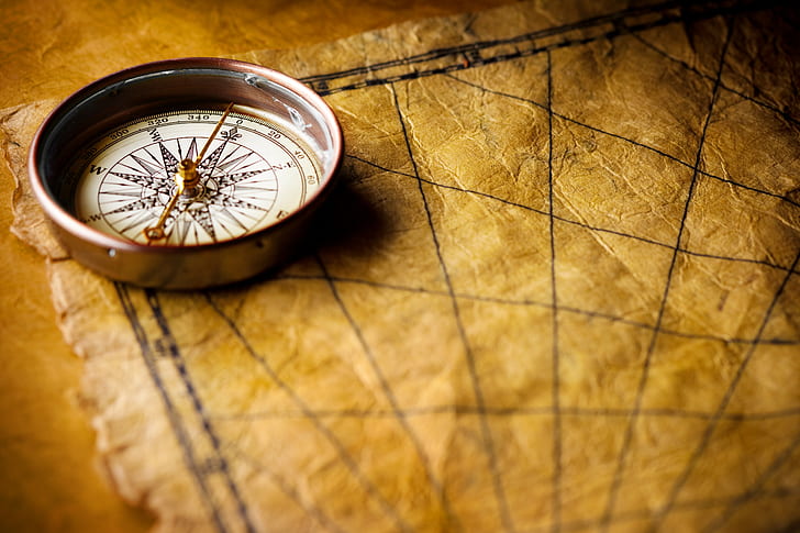 Panah, kompas, peta, Wallpaper HD